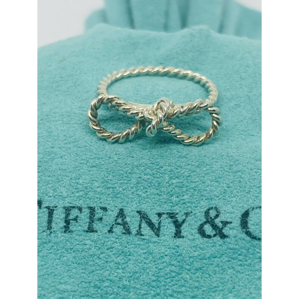 Tiffany Twist Bow 925 Sterling Silver Ring Size 4 READ!!!!!